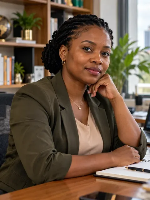 Adjoua Kouamé, rédactrice football de cold-bet.ci, à son bureau à Abidjan
